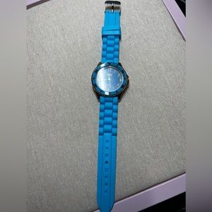 Blue and gold watch